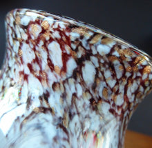 Load image into Gallery viewer, 1930s Monart Glass Vase lue with Gold Aventurine

