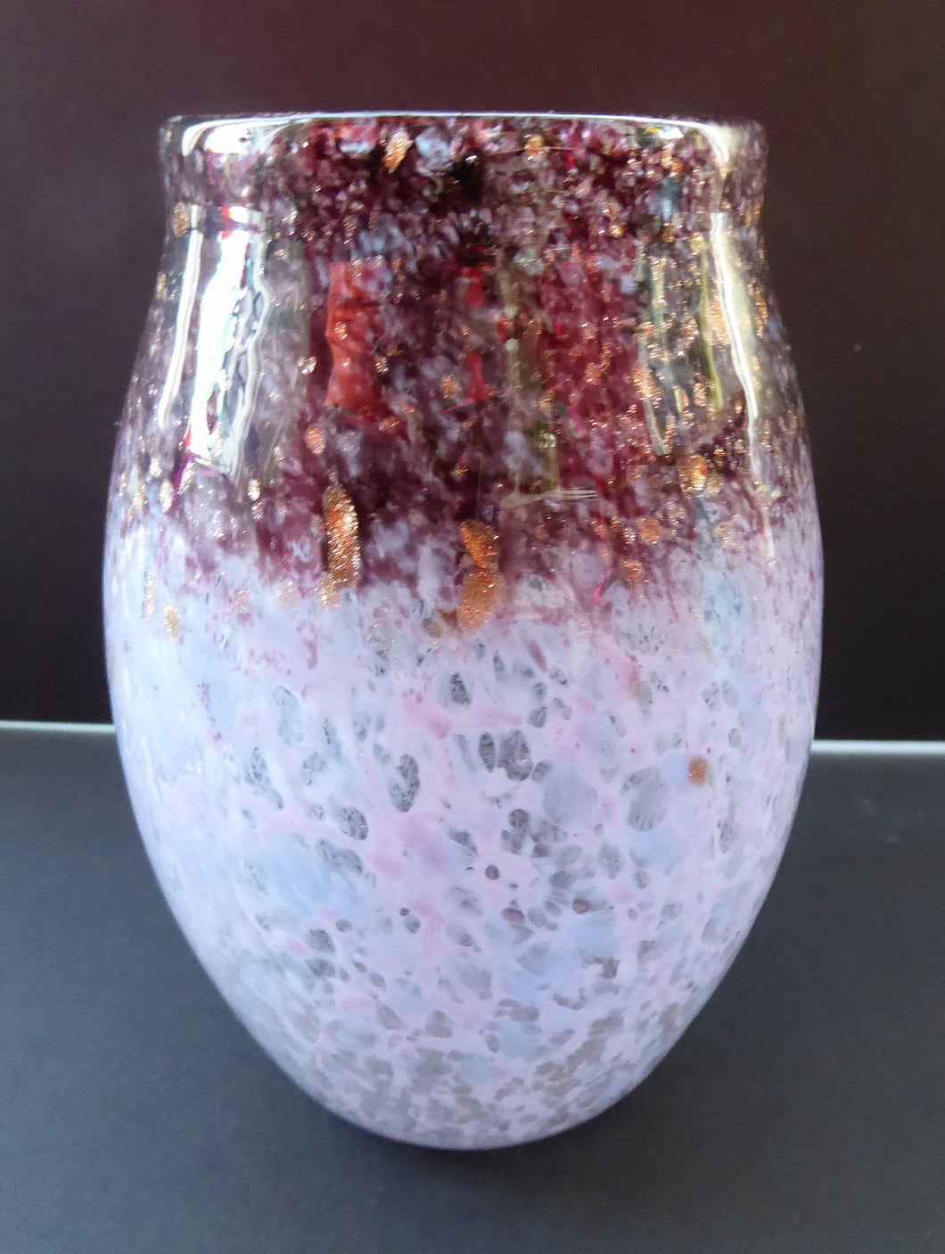 1930s Monart Glass Vase with Gold Aventurine Flakes