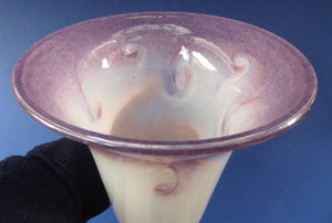 Scottlsh Vase. 1950s Trumpet Shape Vase. VASART GLASS Signed
