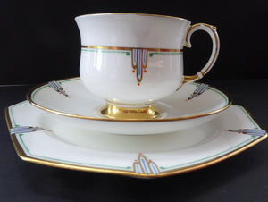 Pair of 1920s PARAGON Bone China ART NOUVEAU Pattern Trio