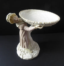 Load image into Gallery viewer, ROYAL WORCESTER James Hadley Figurine after Kate Greenaway. Lady Carrying a Large Wicket Basket
