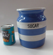 Load image into Gallery viewer, 1930s Cornishware Storage Jar: Sugar
