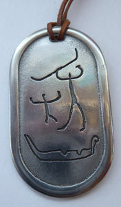 Vintage Norwegian Pewter Pendant Cave Carving Images