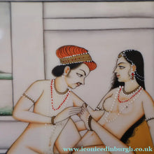 Load image into Gallery viewer, INDIAN ART: Vintage Indian Miniature Watercolour. EROTIC Image of a Couple in Conflagration
