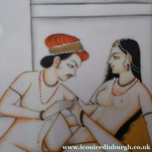 Load image into Gallery viewer, INDIAN ART: Vintage Indian Miniature Watercolour. EROTIC Image of a Couple in Conflagration
