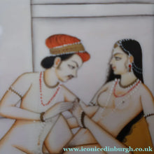 Load image into Gallery viewer, INDIAN ART: Vintage Indian Miniature Watercolour. EROTIC Image of a Couple in Conflagration
