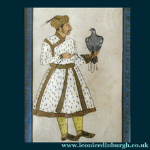 Load image into Gallery viewer, INDIAN ART: Vintage Indian Miniature Watercolour. Nobleman with a Falcon (A)
