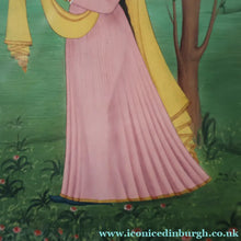 Load image into Gallery viewer, INDIAN ART: Vintage Indian Miniature Watercolour. Portrait of a Lady in a Garden - International Art
