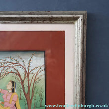 Load image into Gallery viewer, INDIAN ART: Vintage Indian Miniature Watercolour. Portrait of a Lady in a Garden - International Art

