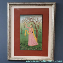 Load image into Gallery viewer, INDIAN ART: Vintage Indian Miniature Watercolour. Portrait of a Lady in a Garden - International Art
