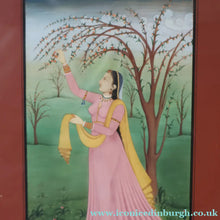 Load image into Gallery viewer, INDIAN ART: Vintage Indian Miniature Watercolour. Portrait of a Lady in a Garden - International Art
