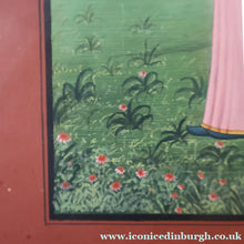 Load image into Gallery viewer, INDIAN ART: Vintage Indian Miniature Watercolour. Portrait of a Lady in a Garden - International Art
