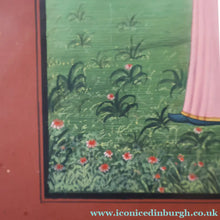 Load image into Gallery viewer, INDIAN ART: Vintage Indian Miniature Watercolour. Portrait of a Lady in a Garden - International Art
