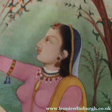 Load image into Gallery viewer, INDIAN ART: Vintage Indian Miniature Watercolour. Portrait of a Lady in a Garden - International Art
