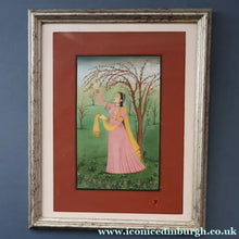 Load image into Gallery viewer, INDIAN ART: Vintage Indian Miniature Watercolour. Portrait of a Lady in a Garden - International Art
