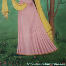 Load image into Gallery viewer, INDIAN ART: Vintage Indian Miniature Watercolour. Portrait of a Lady in a Garden - International Art
