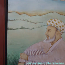 Load image into Gallery viewer, INDIAN ART: Vintage Indian Miniature Watercolour. Portrait of a Man / Scholar Meditating in a Landscape
