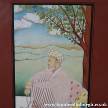 Load image into Gallery viewer, INDIAN ART: Vintage Indian Miniature Watercolour. Portrait of a Man / Scholar Meditating in a Landscape
