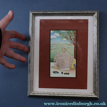 Load image into Gallery viewer, INDIAN ART: Vintage Indian Miniature Watercolour. Portrait of a Man / Scholar Meditating in a Landscape
