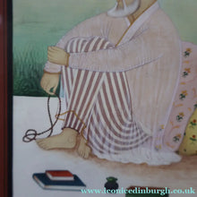 Load image into Gallery viewer, INDIAN ART: Vintage Indian Miniature Watercolour. Portrait of a Man / Scholar Meditating in a Landscape
