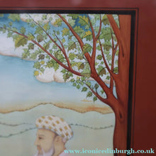 Load image into Gallery viewer, INDIAN ART: Vintage Indian Miniature Watercolour. Portrait of a Man / Scholar Meditating in a Landscape
