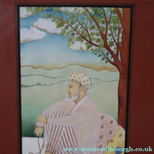 Load image into Gallery viewer, INDIAN ART: Vintage Indian Miniature Watercolour. Portrait of a Man / Scholar Meditating in a Landscape
