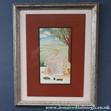 Load image into Gallery viewer, INDIAN ART: Vintage Indian Miniature Watercolour. Portrait of a Man / Scholar Meditating in a Landscape
