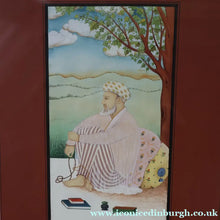 Load image into Gallery viewer, INDIAN ART: Vintage Indian Miniature Watercolour. Portrait of a Man / Scholar Meditating in a Landscape
