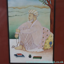 Load image into Gallery viewer, INDIAN ART: Vintage Indian Miniature Watercolour. Portrait of a Man / Scholar Meditating in a Landscape
