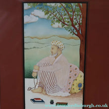 Load image into Gallery viewer, INDIAN ART: Vintage Indian Miniature Watercolour. Portrait of a Man / Scholar Meditating in a Landscape
