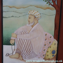 Load image into Gallery viewer, INDIAN ART: Vintage Indian Miniature Watercolour. Portrait of a Man / Scholar Meditating in a Landscape

