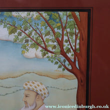 Load image into Gallery viewer, INDIAN ART: Vintage Indian Miniature Watercolour. Portrait of a Man / Scholar Meditating in a Landscape
