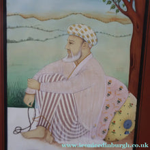 Load image into Gallery viewer, INDIAN ART: Vintage Indian Miniature Watercolour. Portrait of a Man / Scholar Meditating in a Landscape
