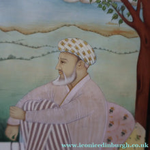 Load image into Gallery viewer, INDIAN ART: Vintage Indian Miniature Watercolour. Portrait of a Man / Scholar Meditating in a Landscape
