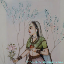 Load image into Gallery viewer, INDIAN ART: Vintage PAIR of Indian Miniature Watercolours Featuring a Gentleman and a Lady
