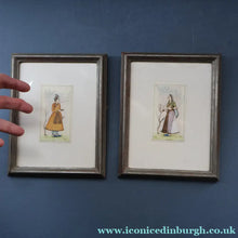 Load image into Gallery viewer, INDIAN ART: Vintage PAIR of Indian Miniature Watercolours Featuring a Gentleman and a Lady
