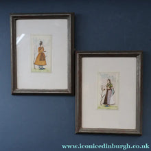Load image into Gallery viewer, INDIAN ART: Vintage PAIR of Indian Miniature Watercolours Featuring a Gentleman and a Lady
