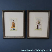 Load image into Gallery viewer, INDIAN ART: Vintage PAIR of Indian Miniature Watercolours Featuring a Gentleman and a Lady
