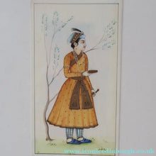 Load image into Gallery viewer, INDIAN ART: Vintage PAIR of Indian Miniature Watercolours Featuring a Gentleman and a Lady
