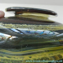 Load image into Gallery viewer, Isle of Wight Studio Glass by Michael Harris, c 1973. Squat Tortoiseshell Vase
