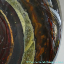 Load image into Gallery viewer, Isle of Wight Studio Glass by Michael Harris, c 1973. Squat Tortoiseshell Vase
