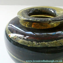 Load image into Gallery viewer, Isle of Wight Studio Glass by Michael Harris, c 1973. Squat Tortoiseshell Vase
