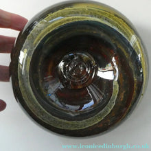 Load image into Gallery viewer, Isle of Wight Studio Glass by Michael Harris, c 1973. Squat Tortoiseshell Vase
