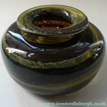Load image into Gallery viewer, Isle of Wight Studio Glass by Michael Harris, c 1973. Squat Tortoiseshell Vase
