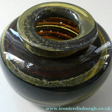 Load image into Gallery viewer, Isle of Wight Studio Glass by Michael Harris, c 1973. Squat Tortoiseshell Vase
