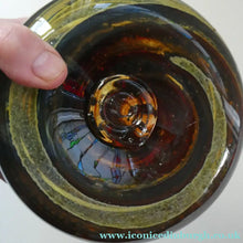 Load image into Gallery viewer, Isle of Wight Studio Glass by Michael Harris, c 1973. Squat Tortoiseshell Vase
