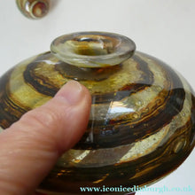 Load image into Gallery viewer, Isle of Wight Glass Perfume Bottle with Squat Ball Stopper Tortoiseshell Pattern
