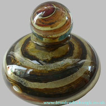Load image into Gallery viewer, Isle of Wight Glass Perfume Bottle with Squat Ball Stopper Tortoiseshell Pattern
