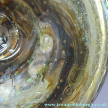 Load image into Gallery viewer, Isle of Wight Glass Perfume Bottle with Squat Ball Stopper Tortoiseshell Pattern
