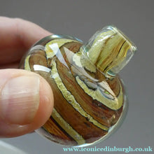 Load image into Gallery viewer, Isle of Wight Glass Perfume Bottle with Squat Ball Stopper Tortoiseshell Pattern
